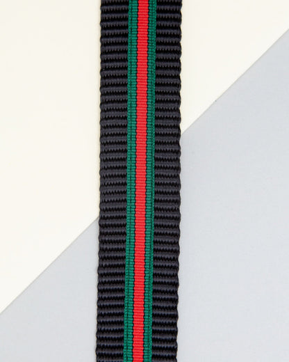 Luxe Green & Red Stripe Dog Leash